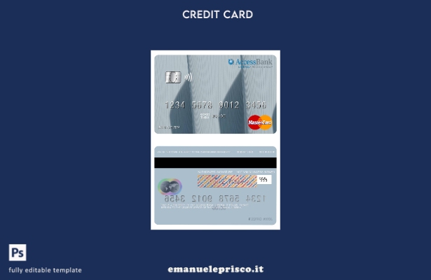 modello di carta mastercard Liberia Access Bank in stile verificato